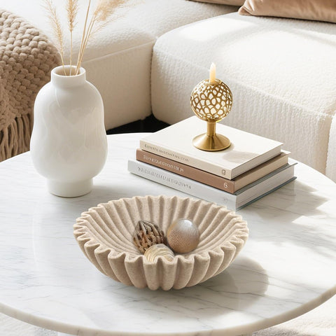 Plukers minimalist bowl with silhouette complements kitchen island and keeps snacks handy