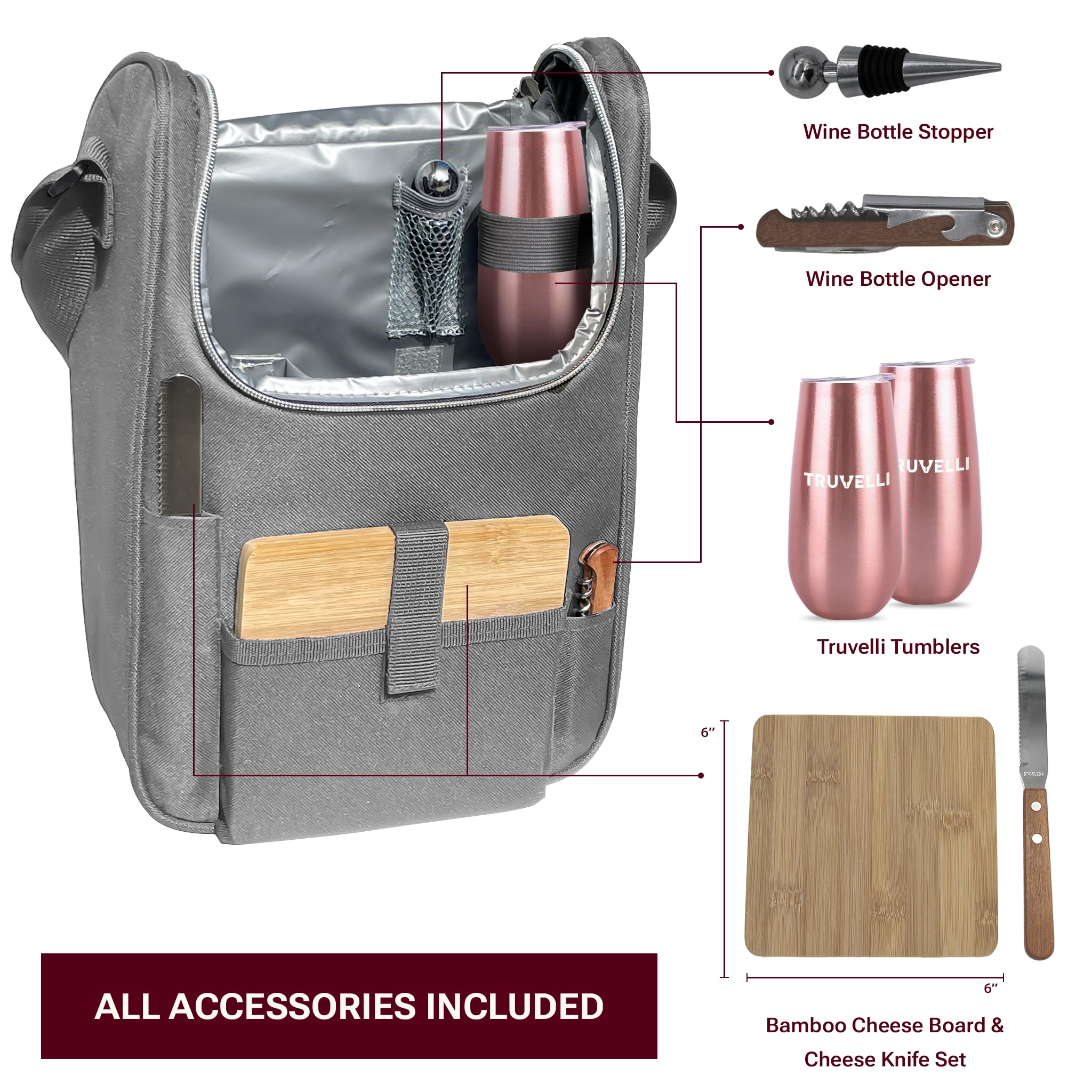 Plush Picnic Truvelli waterproof black canvas tote resists stains and tear