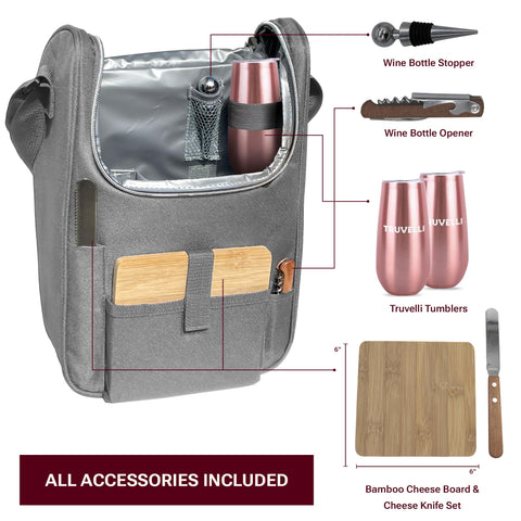 Plush Picnic Truvelli waterproof black canvas tote resists stains and tear