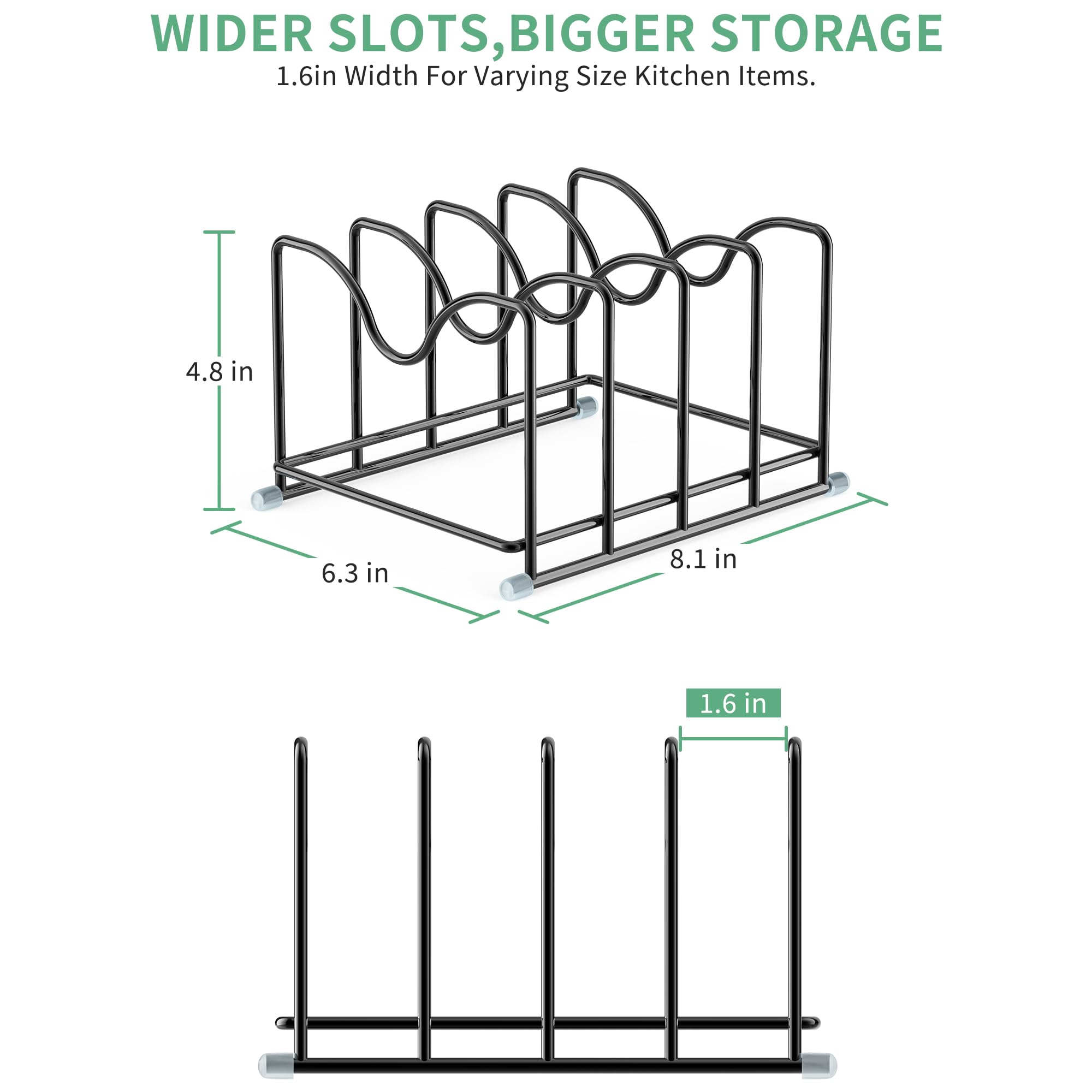 PLUVON cutting board holder with four slots keeps boards neat