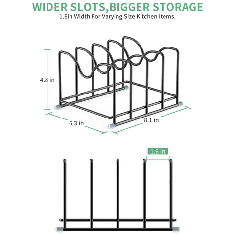 PLUVON cutting board holder with four slots keeps boards neat