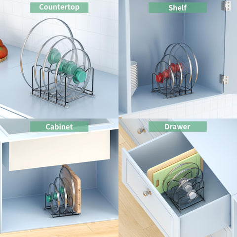 PLUVON versatile organizer holds lids boards pans plates upright