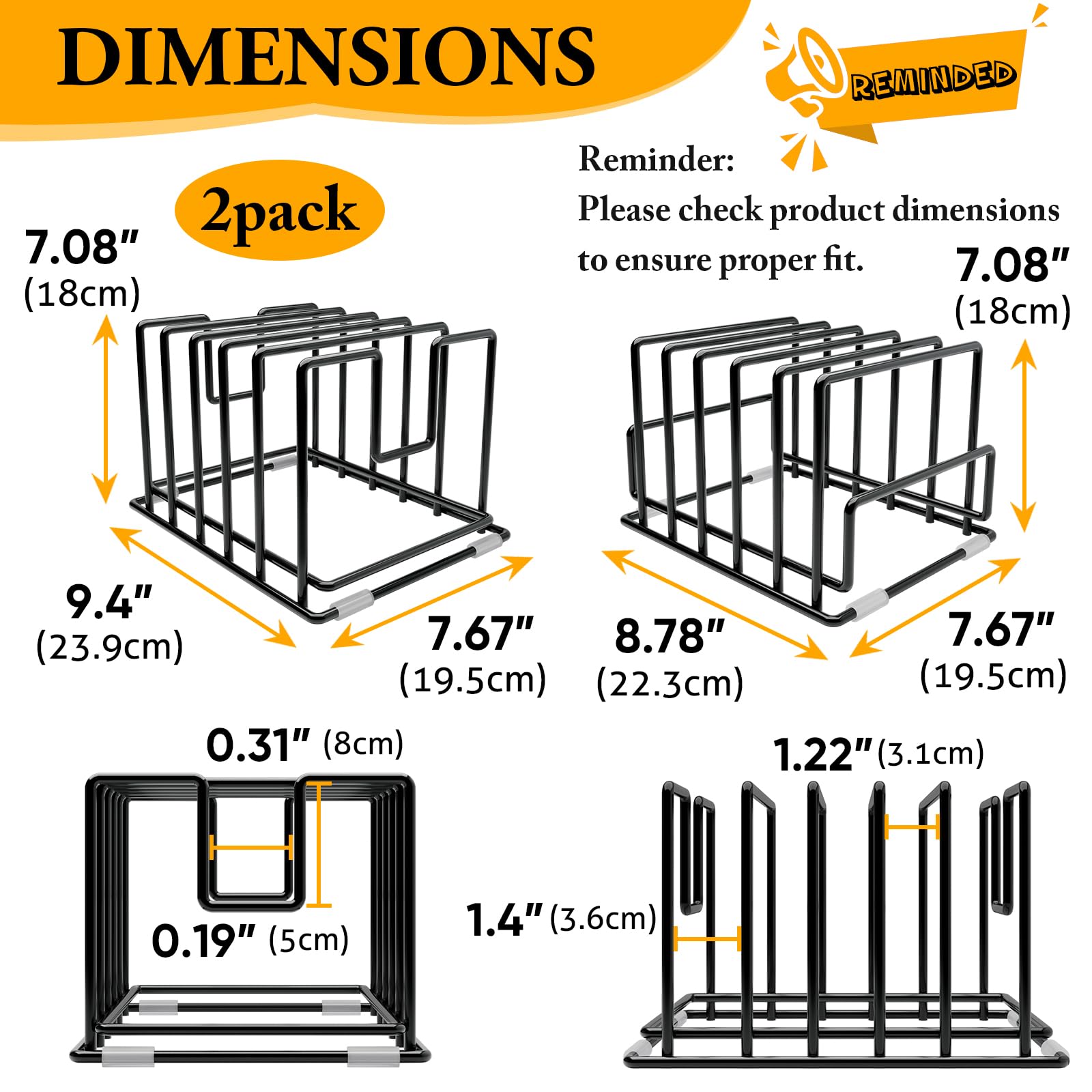PMYEK heavy-duty iron construction for durable kitchen organization.