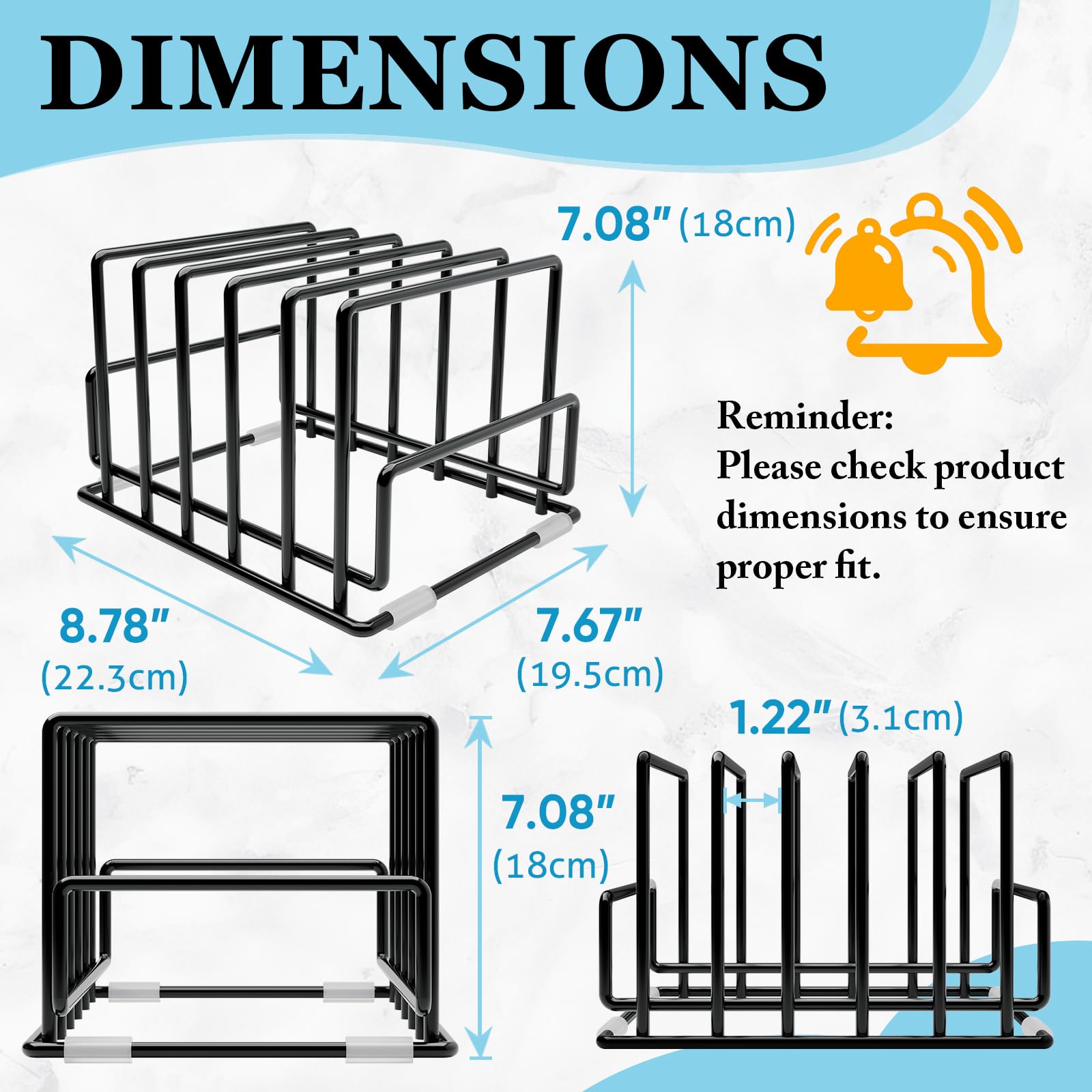 PMYEK heavy-duty iron kitchen organizer provides sturdy, rust-resistant storage
