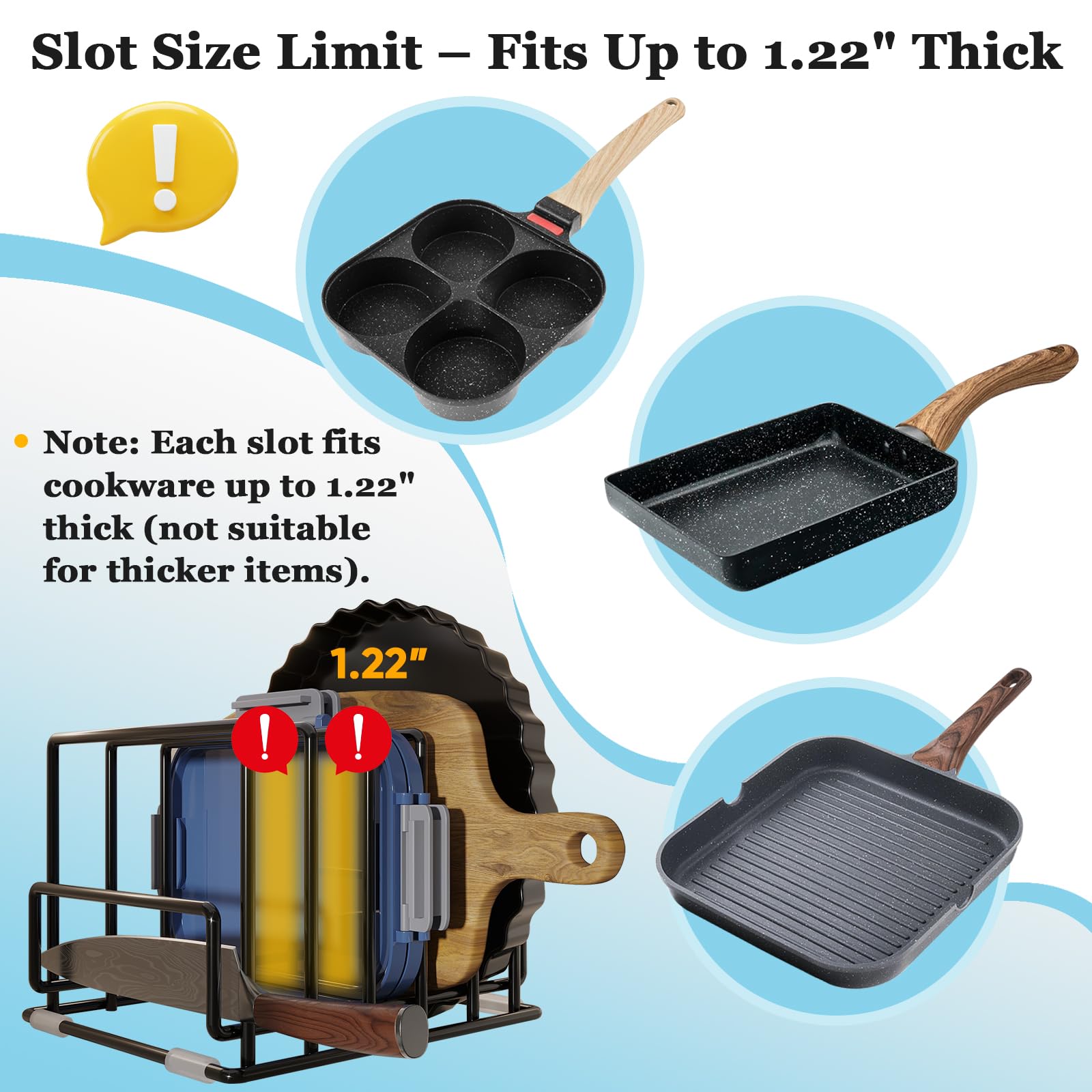 PMYEK non-slip base prevents sliding for safe countertop storage