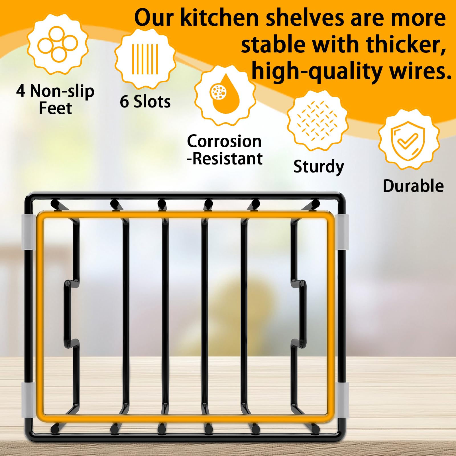 PMYEK silicone-backed base prevents sliding and protects countertops.