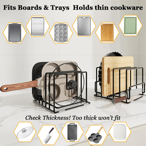 PMYEK vertical space-saving storage maximizing cabinet and counter space.