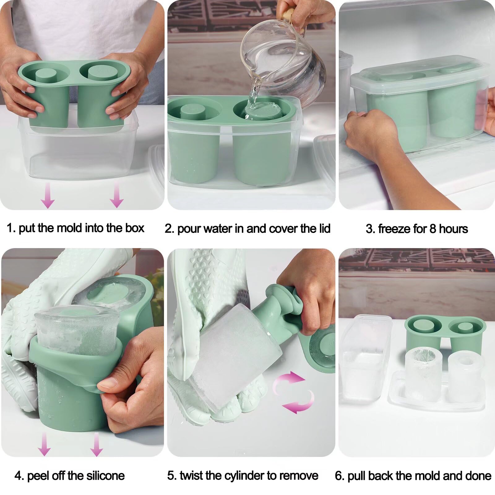 Two-ring mold creates large ice cylinders for Stanley cups.