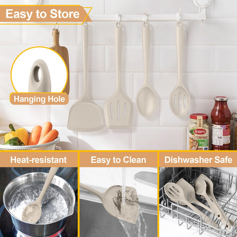 P&P CHEF dishwasher-safe silicone utensils simplify cleanup.