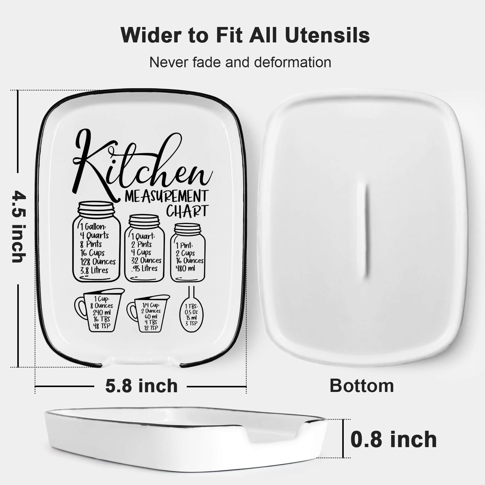 PNTKION farmhouse white spoon rest with pattern enhances kitchen decor