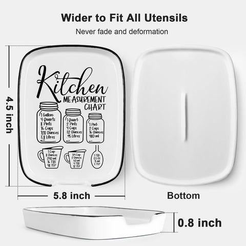 PNTKION farmhouse white spoon rest with pattern enhances kitchen decor