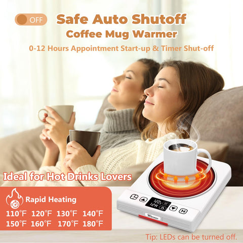 Poatwz large heating zone fits jars and cups for versatility.