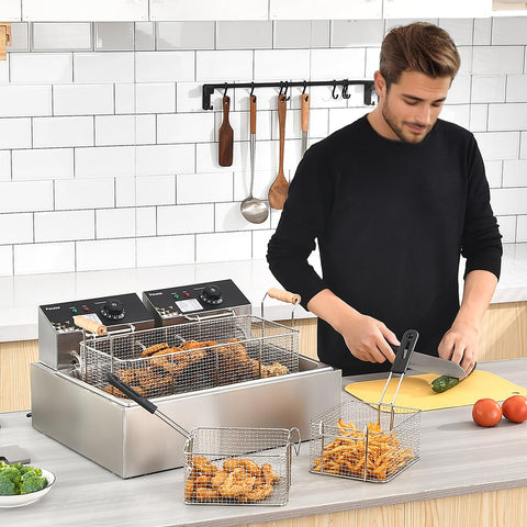 Pocezo fryer with adjustable thermostat for precise frying temperatures.