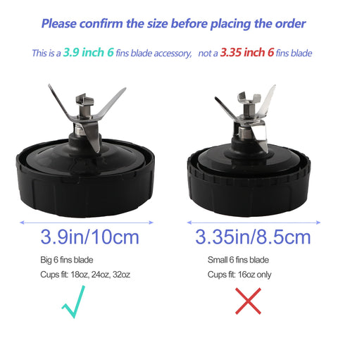 PODCAY 6-fin blade assembly packaging highlights easy replacement and clean dishwasher use