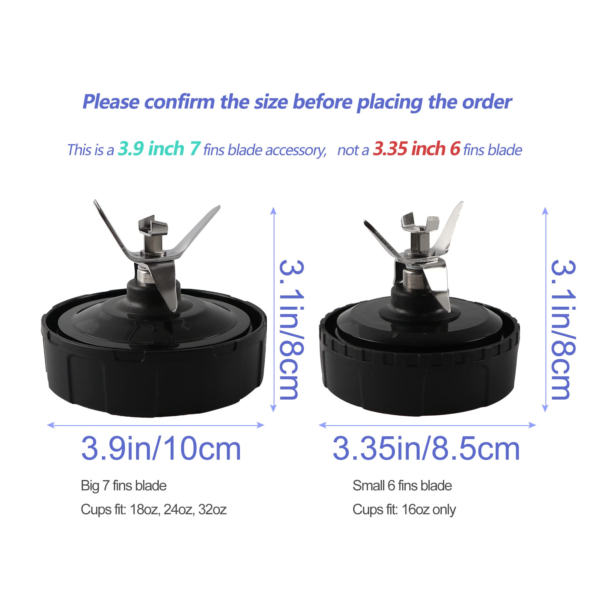 PODCAY Ninja blender replacement parts with 7-fins blade for smoother blends