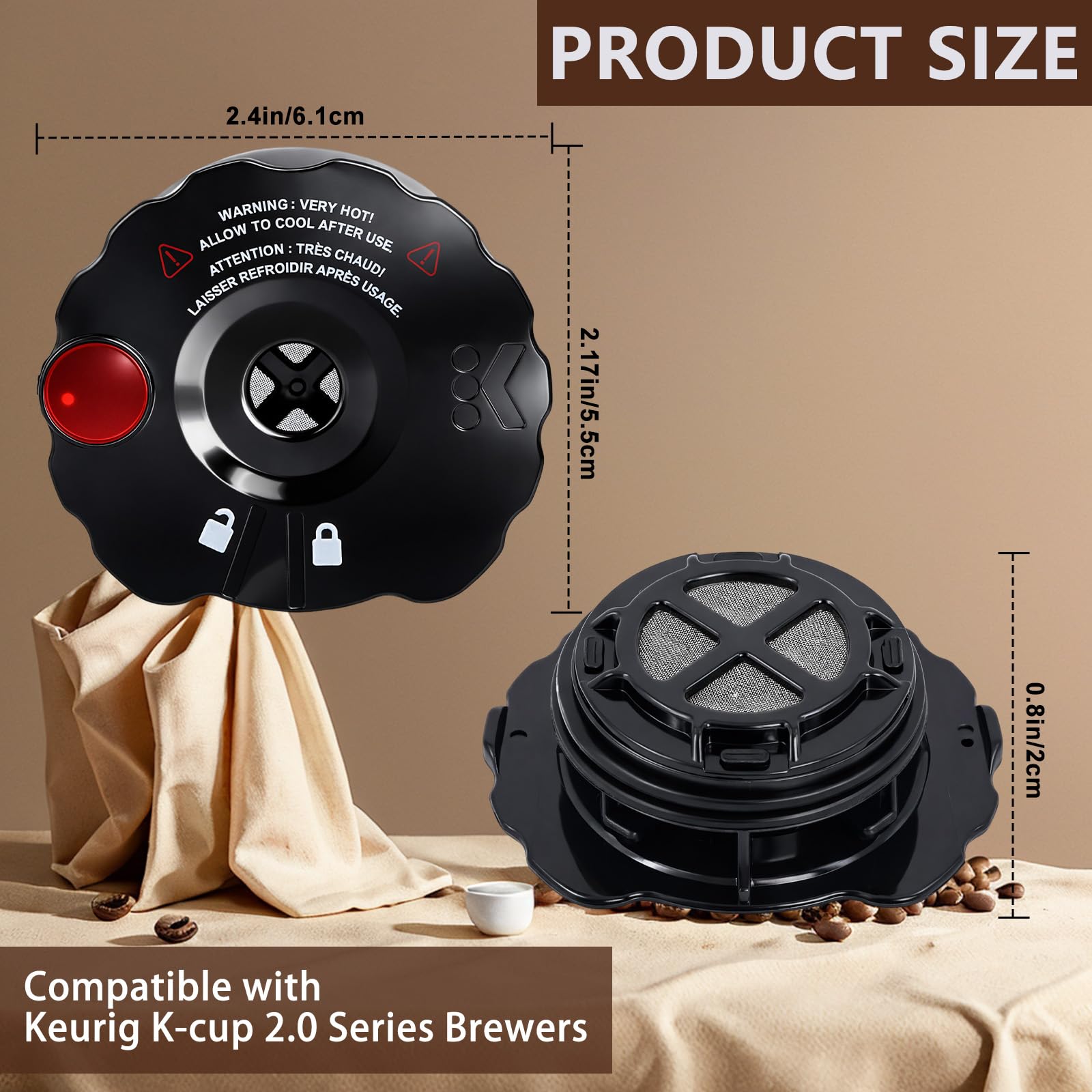 Podoy coffee filter cover lid dishwasher-safe on the top rack for easy cleaning.