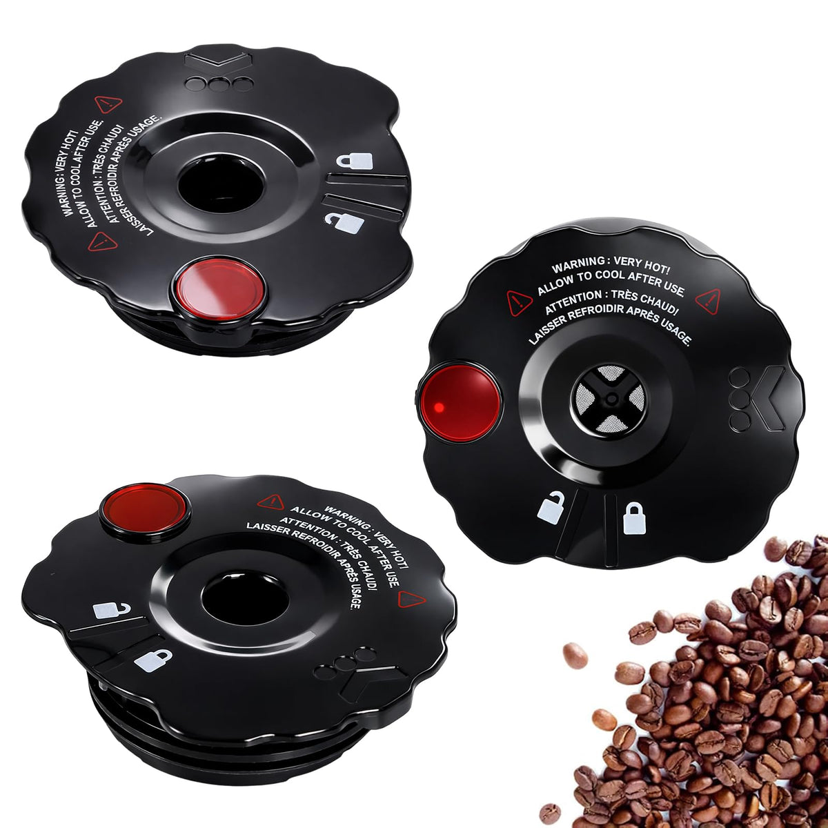 Podoy coffee filter cover lid front view shows Keurig 2.0 compatibility and durable design.