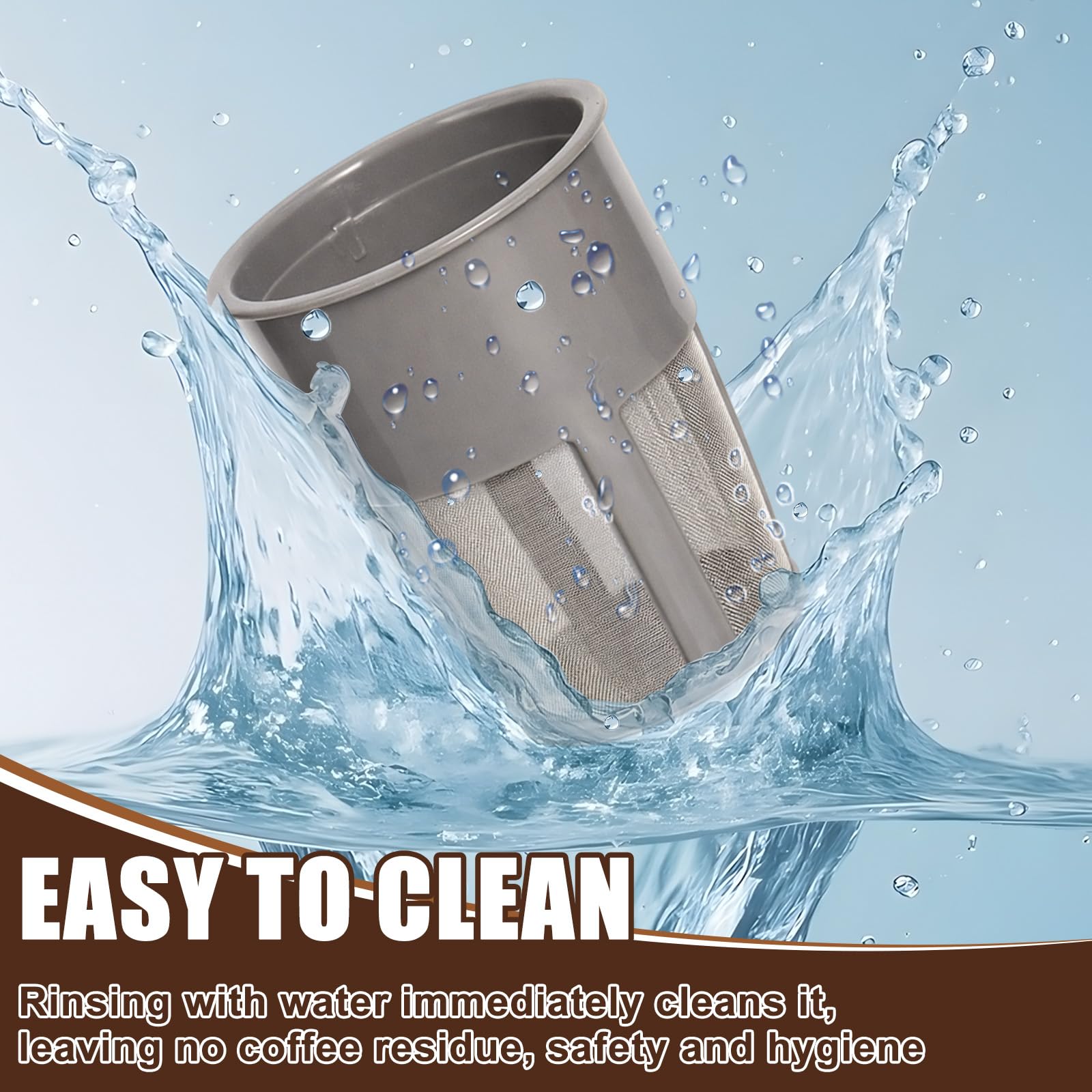 Grey Podoy inner filter installed inside a Keurig My K Cup 2.0