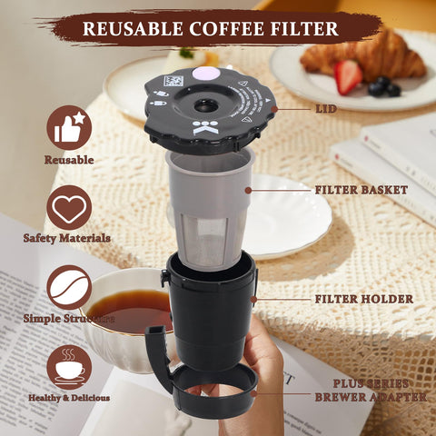 Podoy K250 reusable filter is top-rack dishwasher-safe for quick cleanup