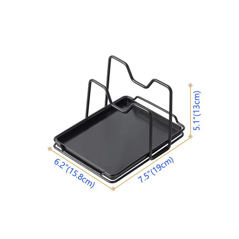 Poeland iron-base design provides a sturdy stand for wet kitchen items.