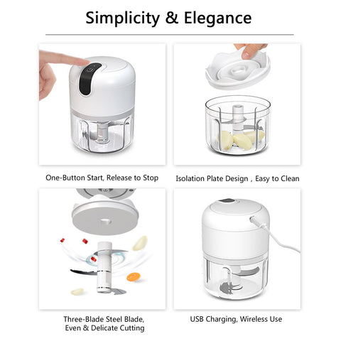 Pogeair white mini chopper 250ml cup for chopping nuts and staples