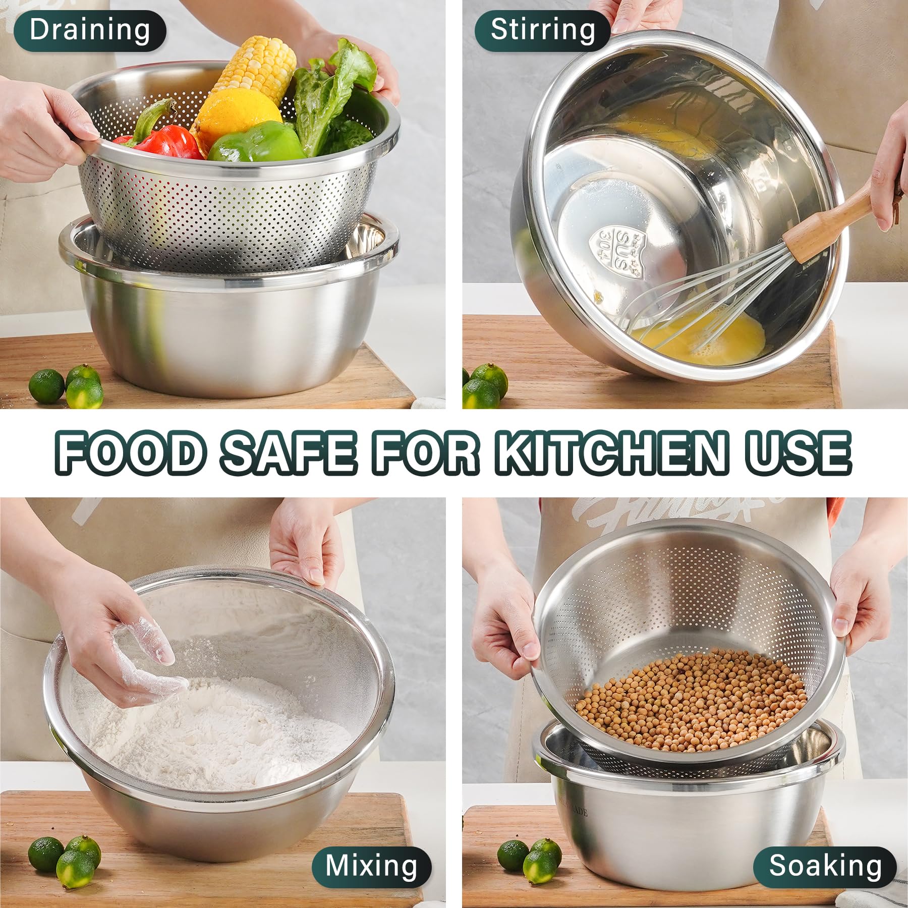 POPGRADE nesting colander and mixing bowl save space in your kitchen