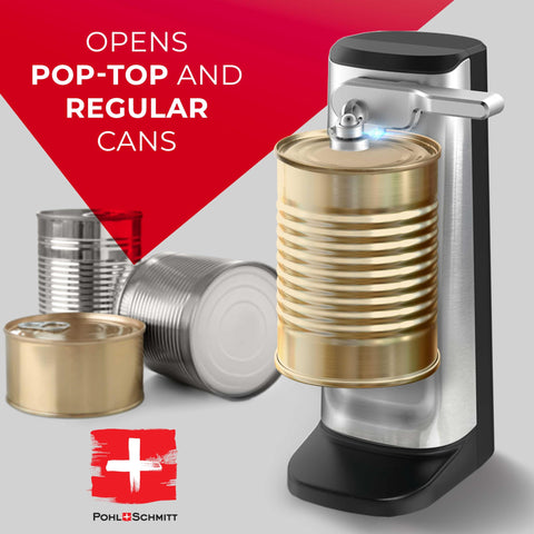 POHL SCHMITT electric can opener knife-sharpener helps keep kitchen knives ready.