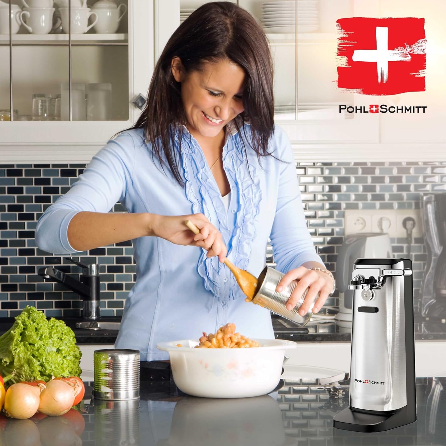 POHL SCHMITT built-in cord storage keeps counters tidy