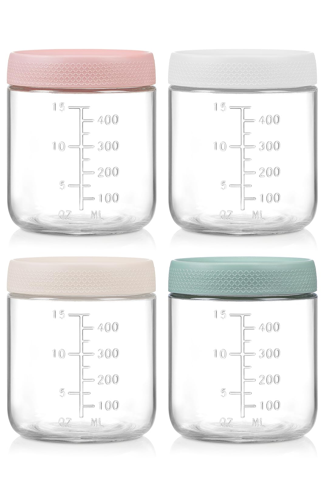POIKSHARK wide-mouth 16oz glass jar for easy filling and cleaning.