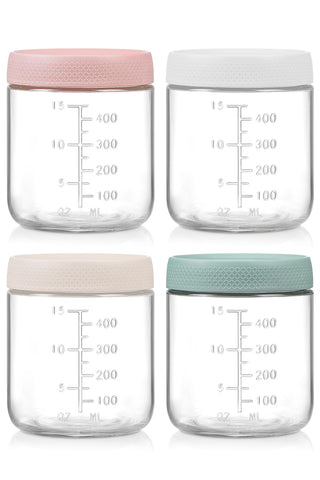POIKSHARK wide-mouth 16oz glass jar for easy filling and cleaning.