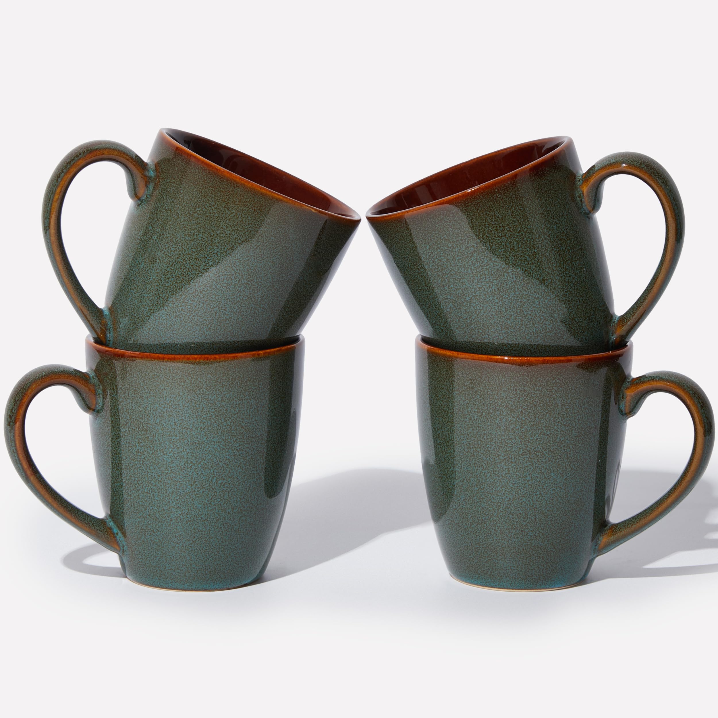 Pokini 14oz coffee mug with a unique glaze variation for daily coffee or tea.