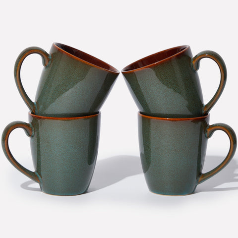 Pokini 14oz coffee mug with a unique glaze variation for daily coffee or tea.