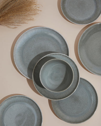 Pokini pasta bowls four-piece set, eight point seven five inch diameter for mains.