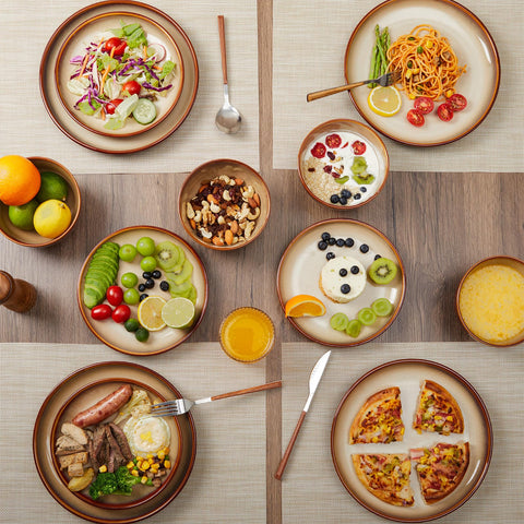 Pokini reactive glaze colors provide a dreamy gradient for a stylish table setting.