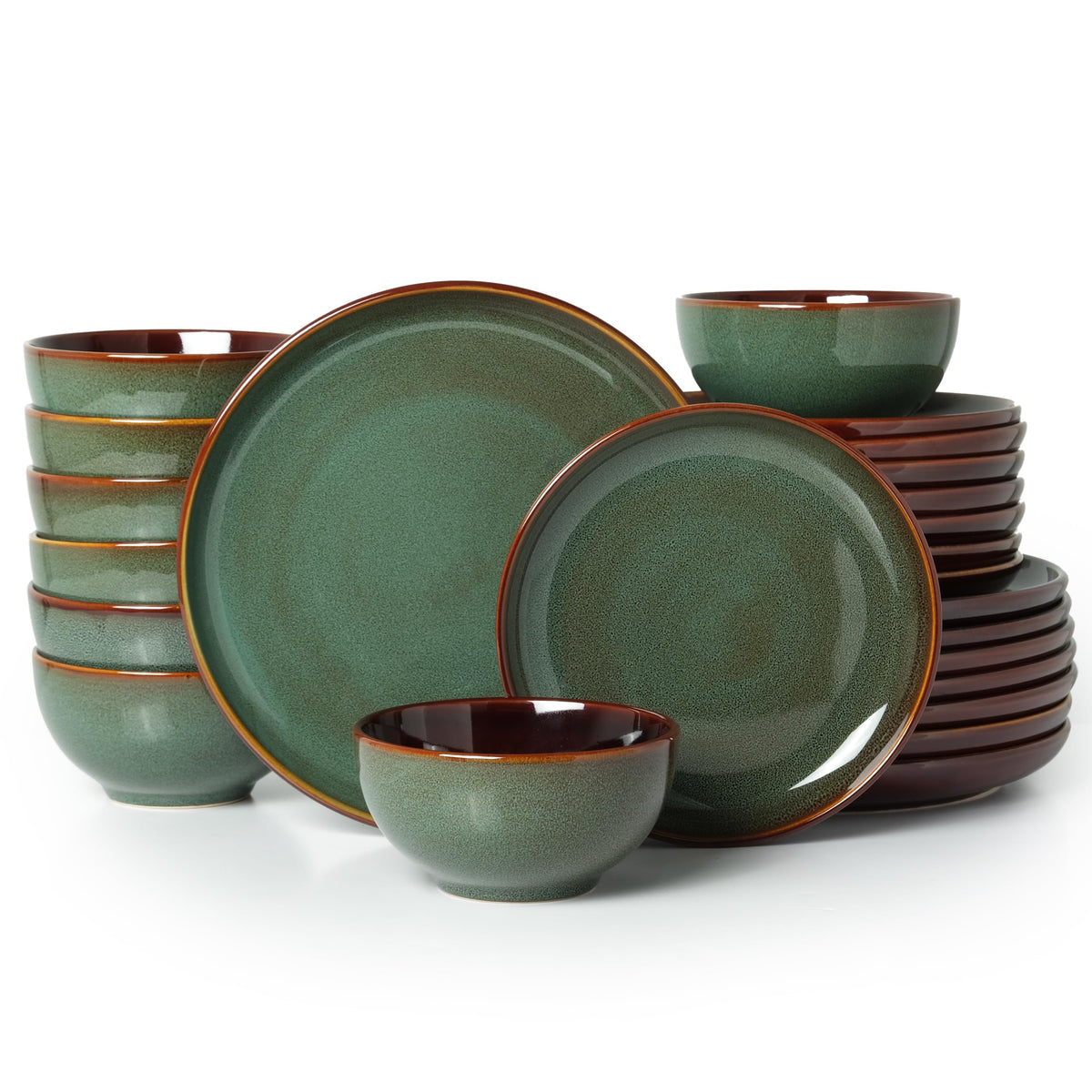 Pokini sage green dinner plates set for durable family meals