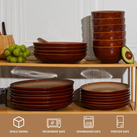 Pokini stackable design saves cabinet space and simplifies kitchen organization.