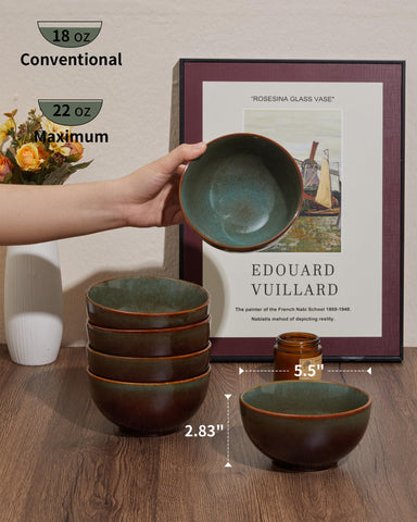 Pokini stoneware bowls stacked to show space-saving design