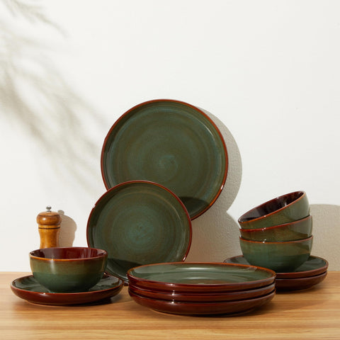 Pokini stoneware plates and bowls elevate everyday meals and special occasions