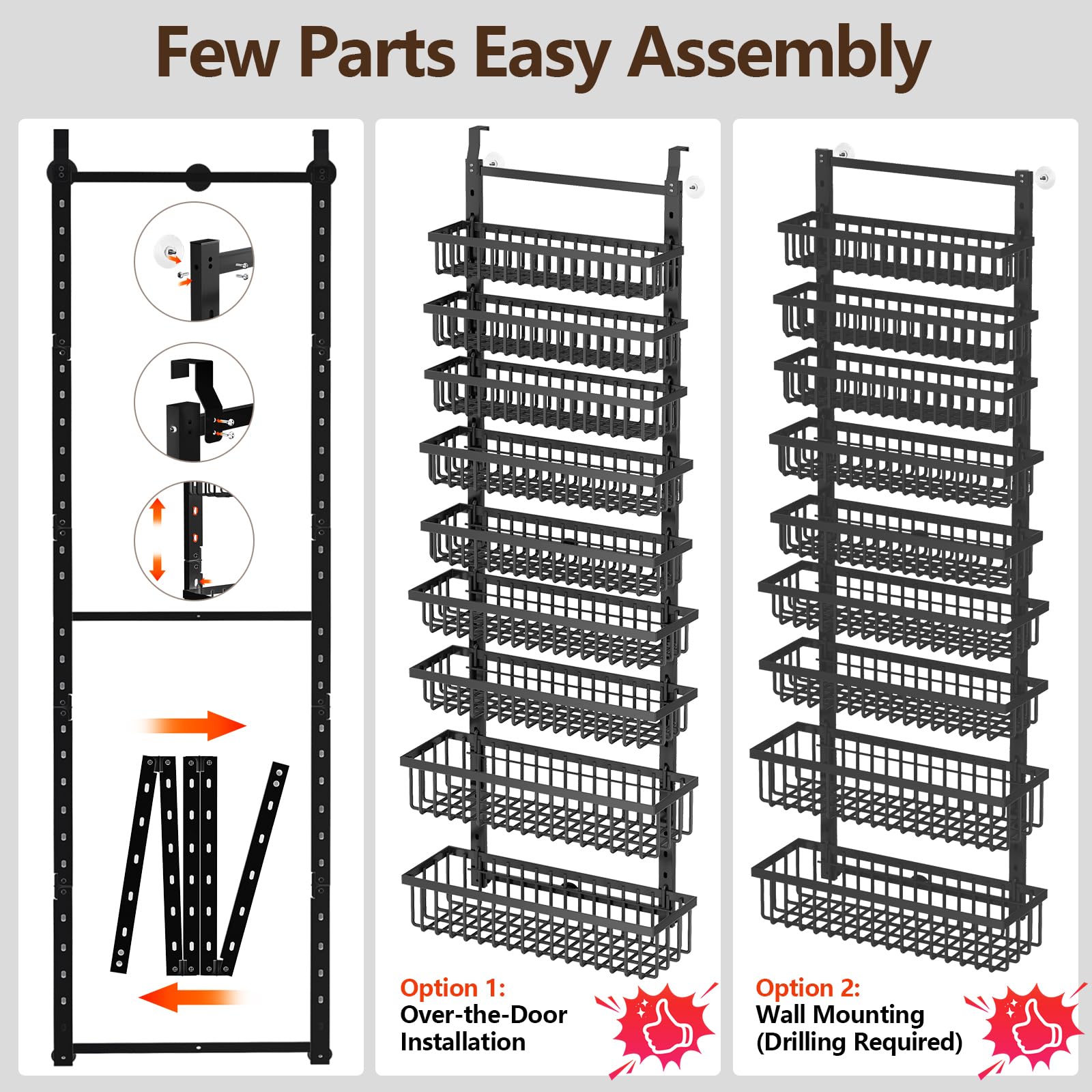 POKIPO 9-tier organizer used behind a cabinet door for extra storage