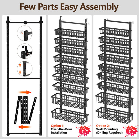 POKIPO 9-tier organizer used behind a cabinet door for extra storage