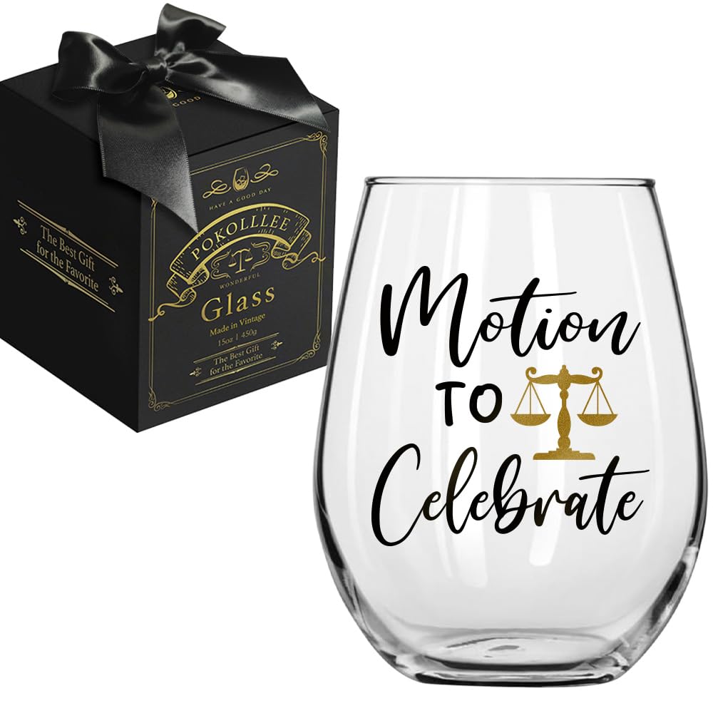 Pokolllee Lawyer Gift wine glass with narrow opening for stability and easy handling.