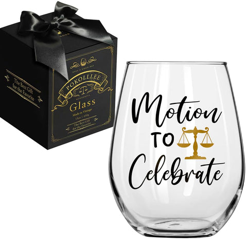 Pokolllee Lawyer Gift wine glass with narrow opening for stability and easy handling.
