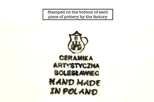 Polish Pottery Gallery Handle closeup mug, reveals craftsmanship and glaze