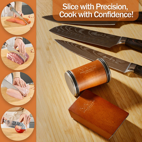 POLISHSURF angle supports display 15 and 20 degrees for versatile knife sharpening.