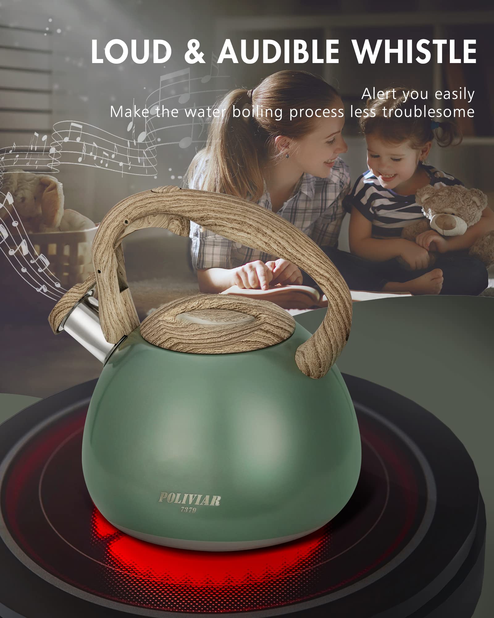 Anti-rust finish keeps the kettle looking new after repeated boiling.
