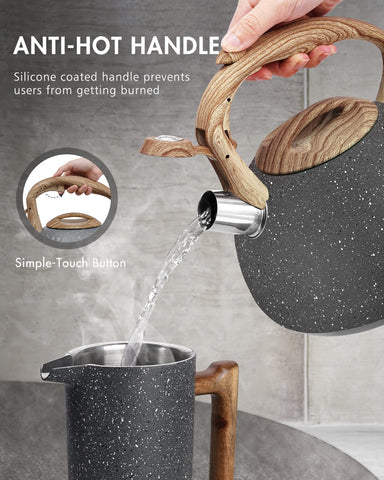 POLIVIAR tea kettle fast heat base speeds up boiling on any stove