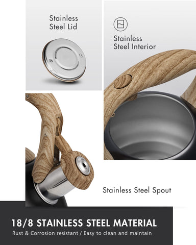 POLIVIAR kettle is induction-compatible and works on multiple stove types.
