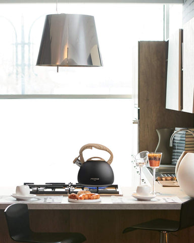 POLIVIAR sleek black Ti finish adds modern style to the kitchen.