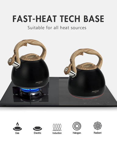 POLIVIAR ergonomic kettle supports one-handed pouring with a smooth lid release.