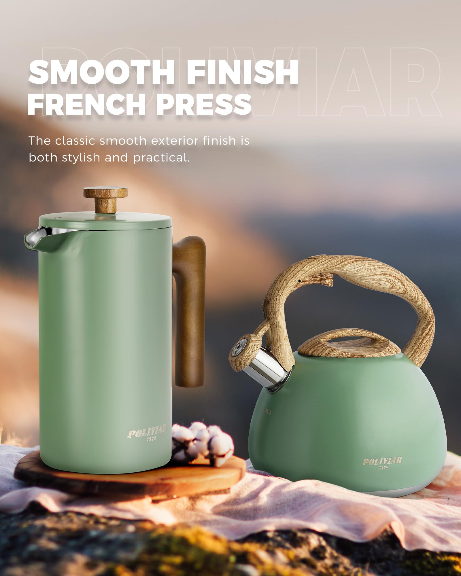 POLIVIAR with real wood handle offers comfortable grip and warm kitchen aesthetic.